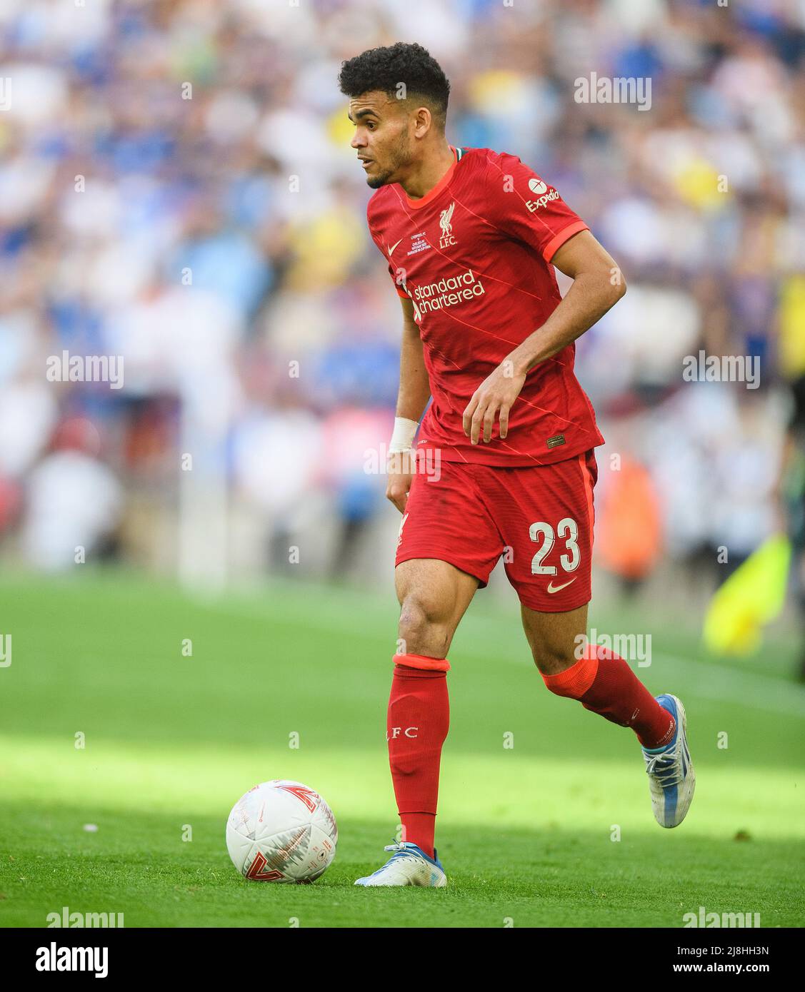 14 May 2022 - Chelsea v Liverpool - Emirates FA Cup Final - Wembley Stadium  Luis Diaz during the FA Cup Final at Wembley Stadium Picture Credit : © Mark Pain / Alamy Live News Stock Photo