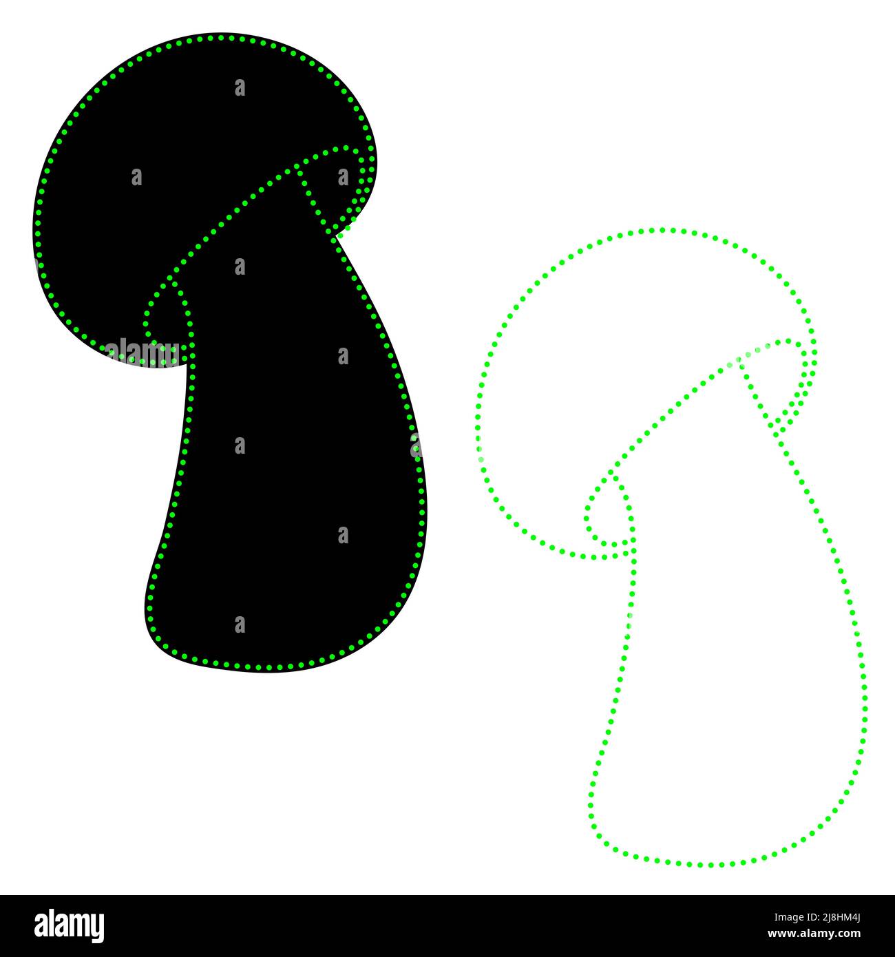 Set of dotted mushrooms vector simple illustration isolated on white ...