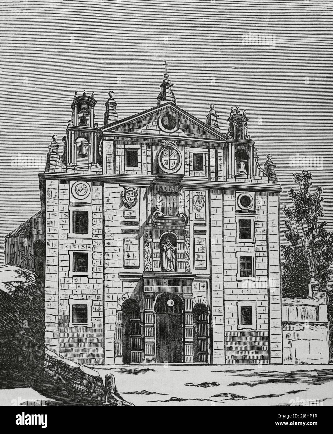 Spain, Avila. Convent of St. Teresa. Engraving, 19th century Stock ...