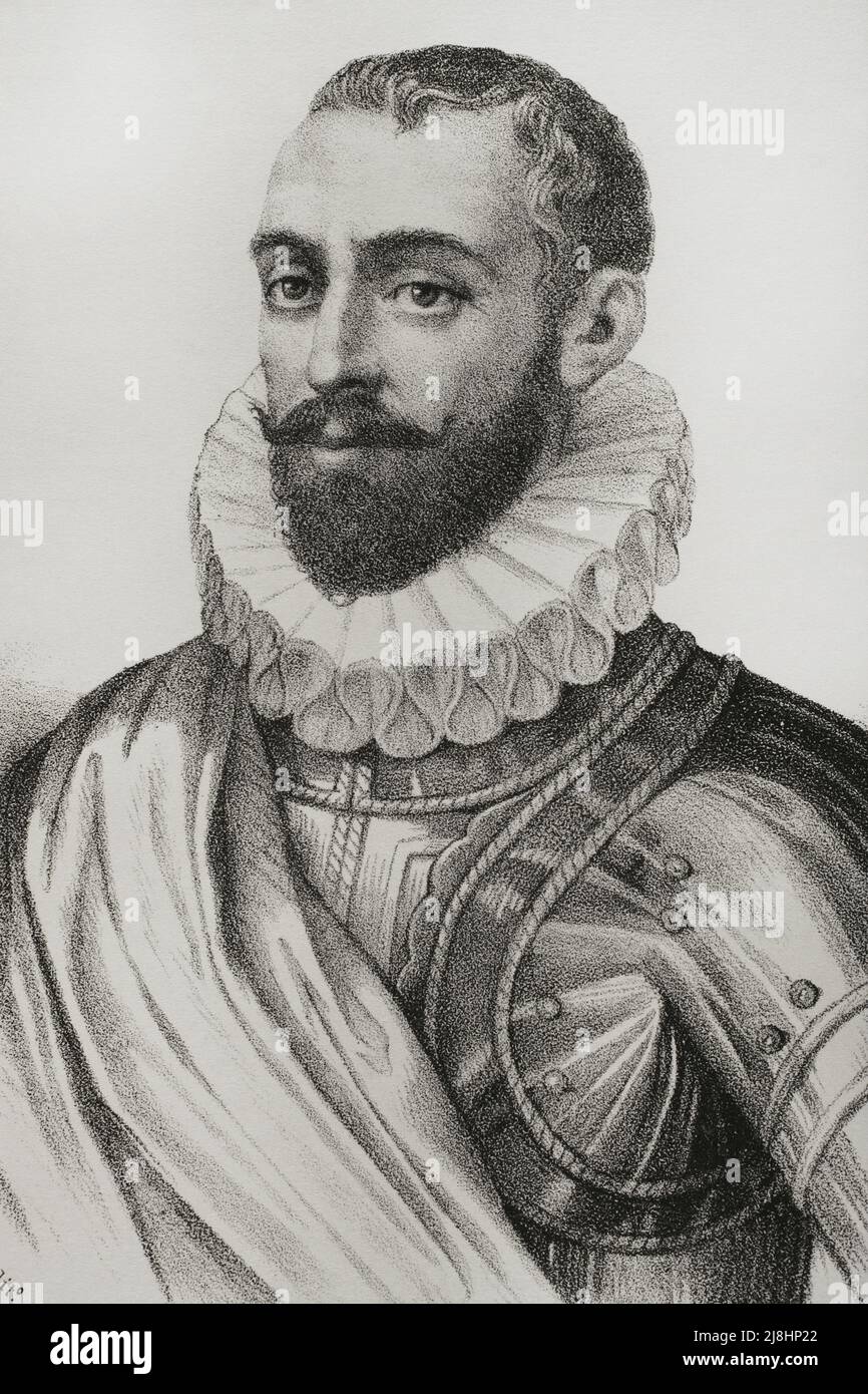 Sancho Davila y Daza (1523-1583). Spanish military, so-called 'Rayo de la Guerra' (Ray of War). Portrait, 19th century. Stock Photo