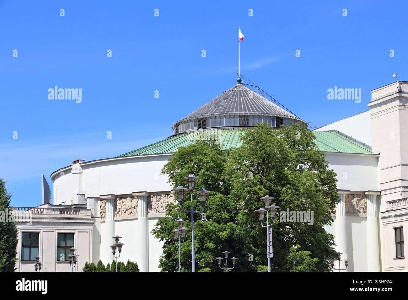 Polish parliament (Sejm) building in Warsaw. Government architecture. Stock Photo
