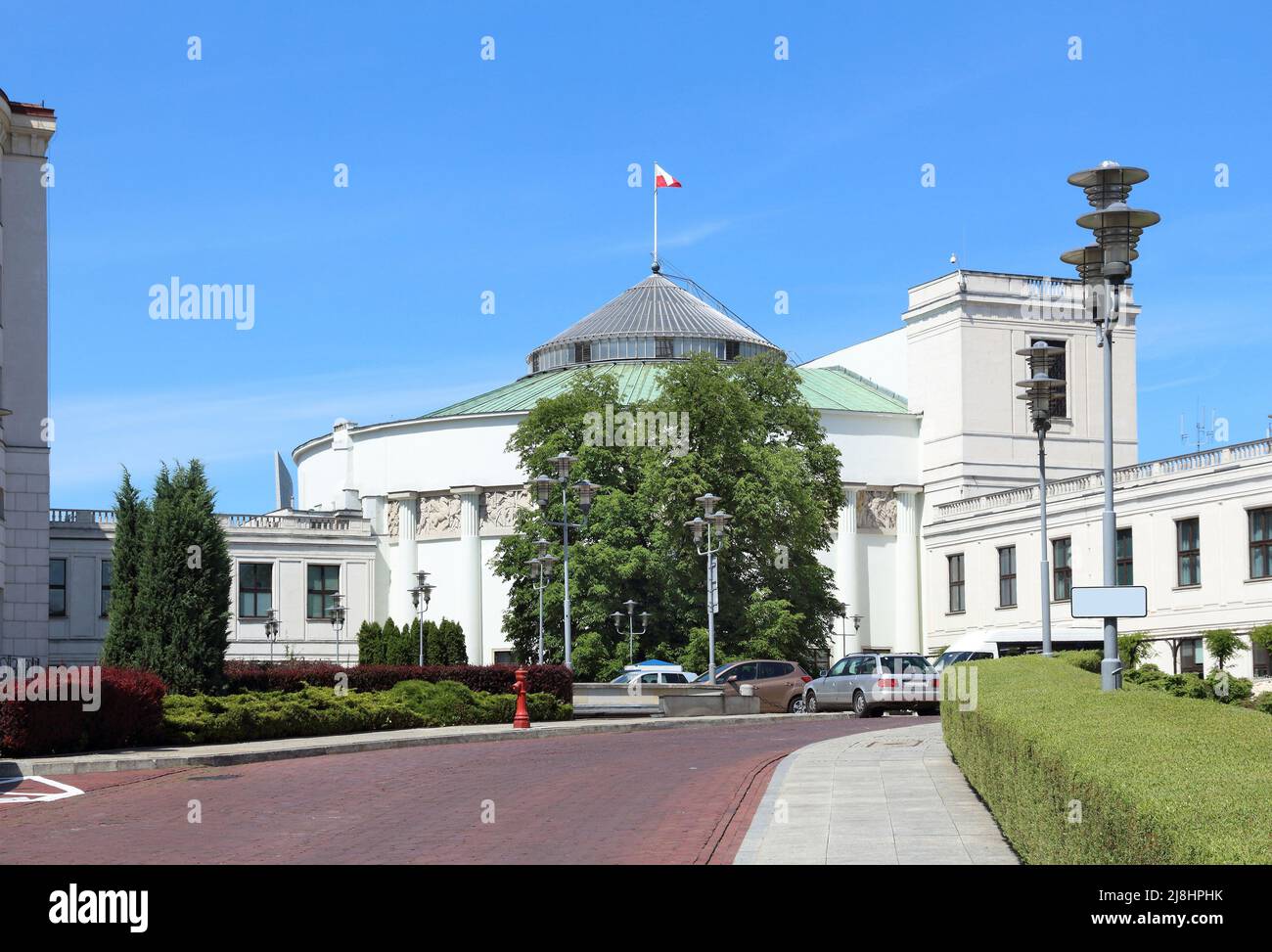 Polish parliament (Sejm) building in Warsaw. Government architecture. Stock Photo