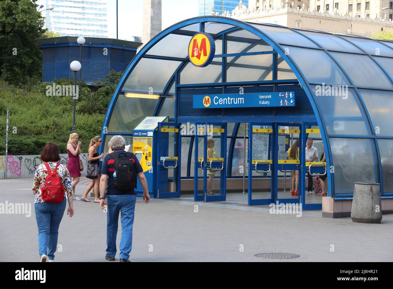 Metro station entrance in warsaw hi-res stock photography and images - Alamy