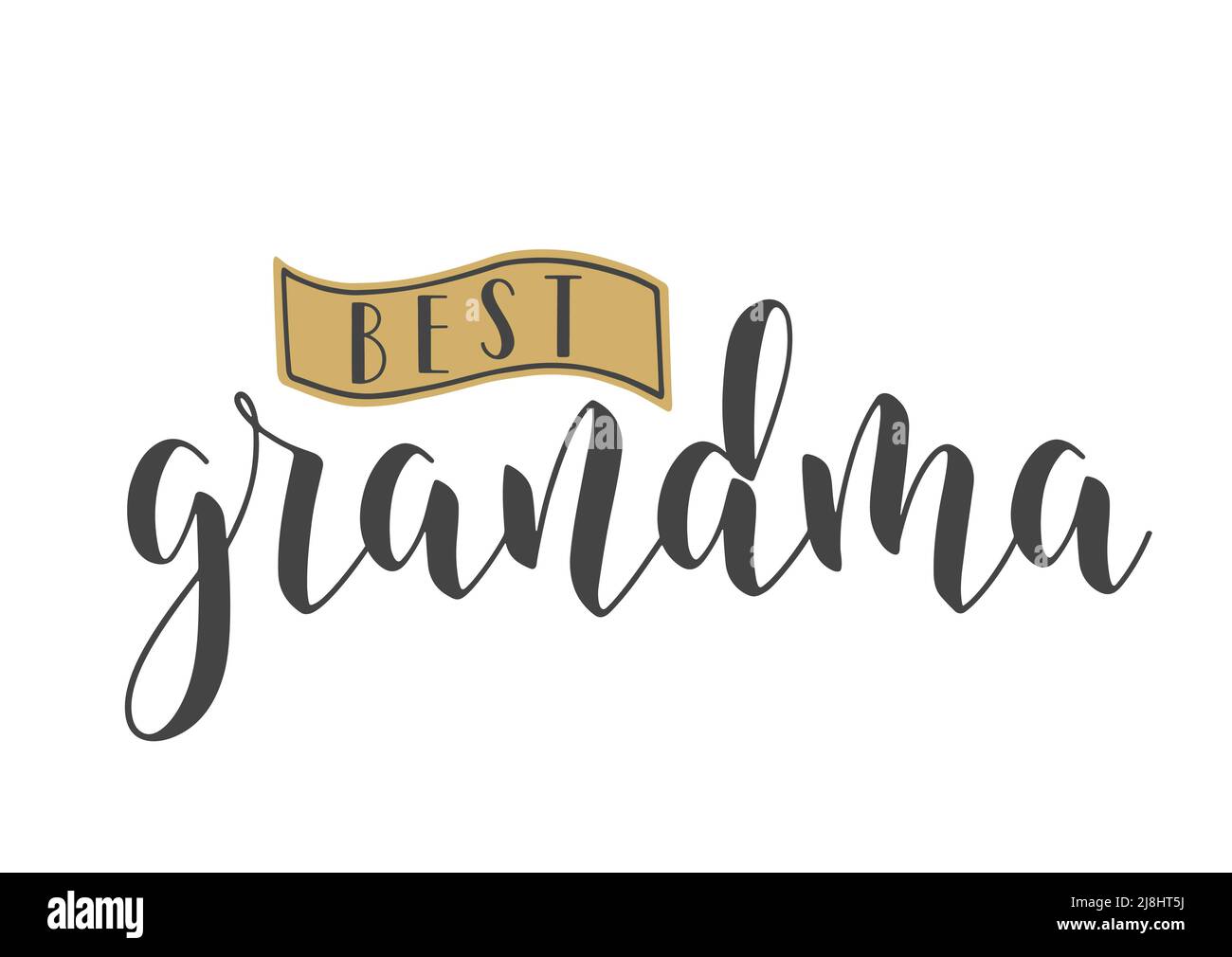 Vector Illustration. Handwritten Lettering of Best Grandma. Template for Greeting Card, Postcard, Invitation, Party, Poster, Print or Web Product. Stock Vector