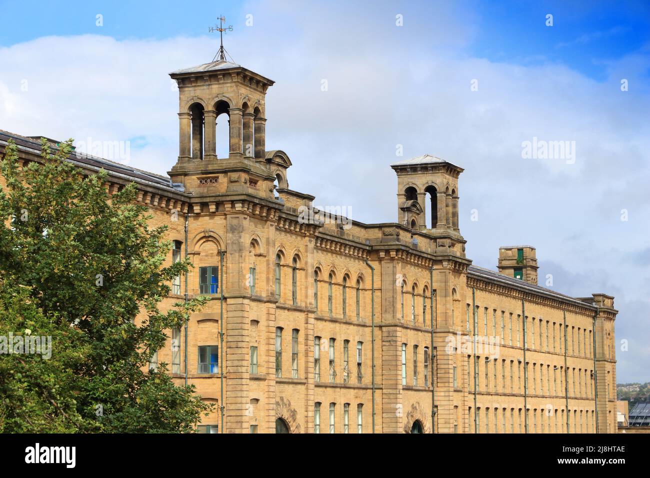 Saltaire former textile mill (Salts Mill) in Victorian model village in