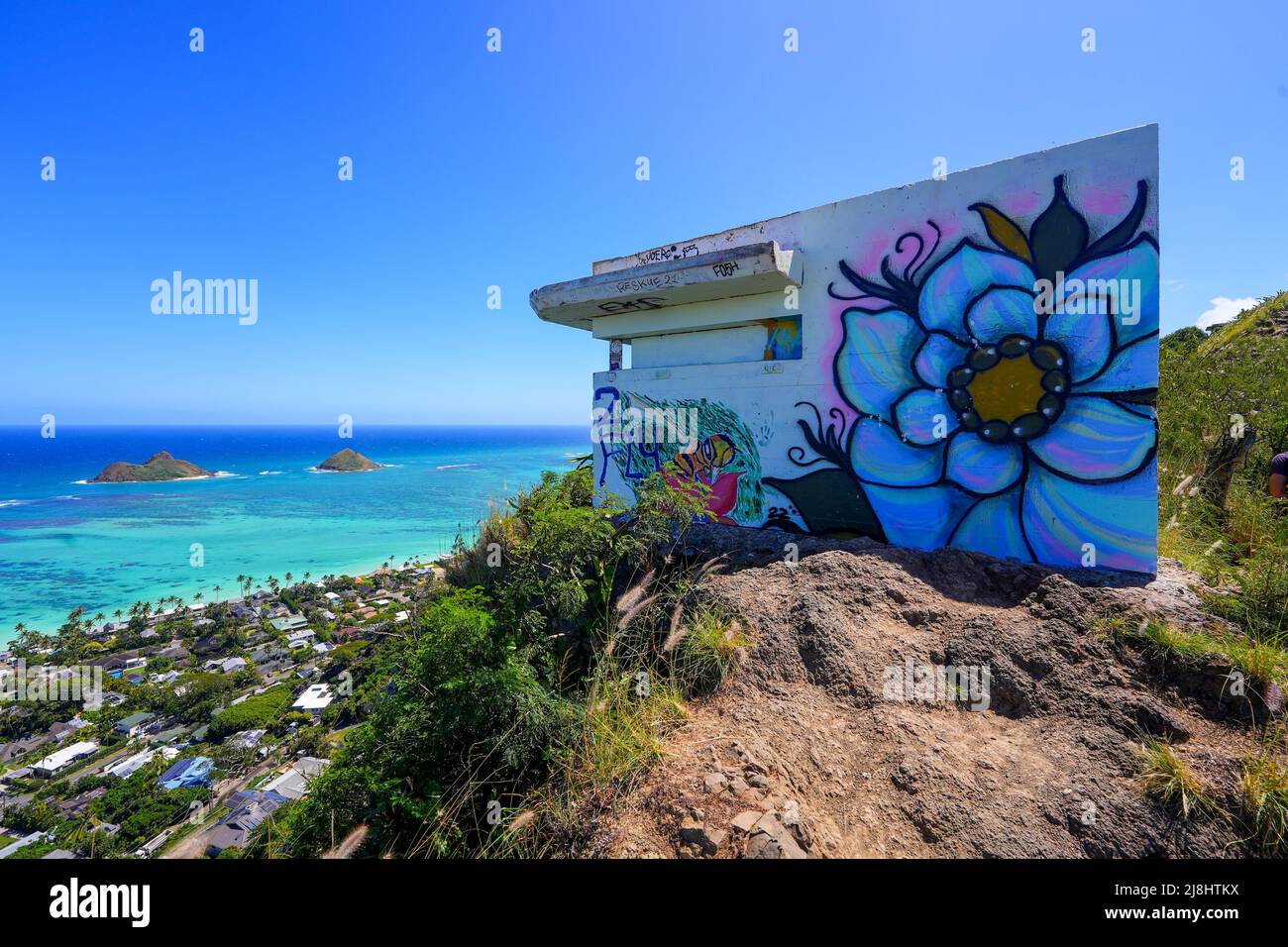 Lanikai Pillbox, a World War 2 bunker on the east side of Oahu island