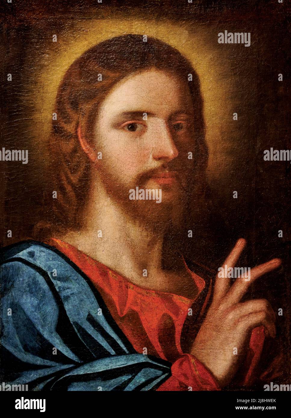 Gesù Cristo benedicente  - olio su tela - Alessandro Varotari  - XVII secolo - Asolo (Tv) ,Italia,Museo Civico Stock Photo