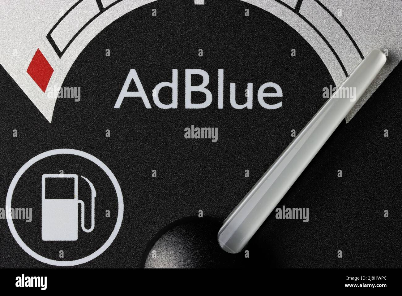 AdBlue fuel gauge in truck dashboard - full. AdBlue is a registered the trademark of the German Association of the Automotive Industry (VDA). Stock Photo