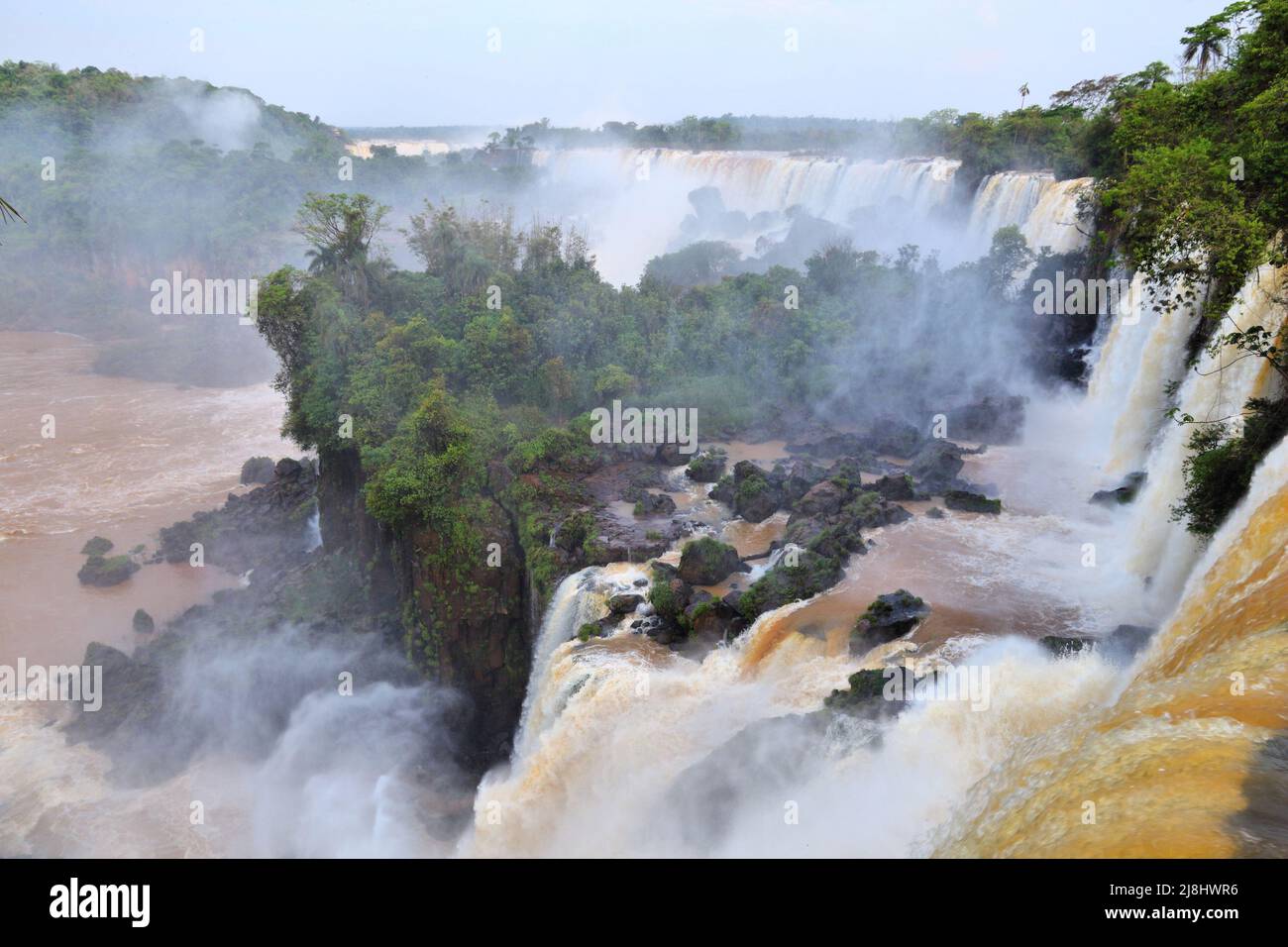 Iguazu Falls landscape - natural wonder in Argentina. Stock Photo