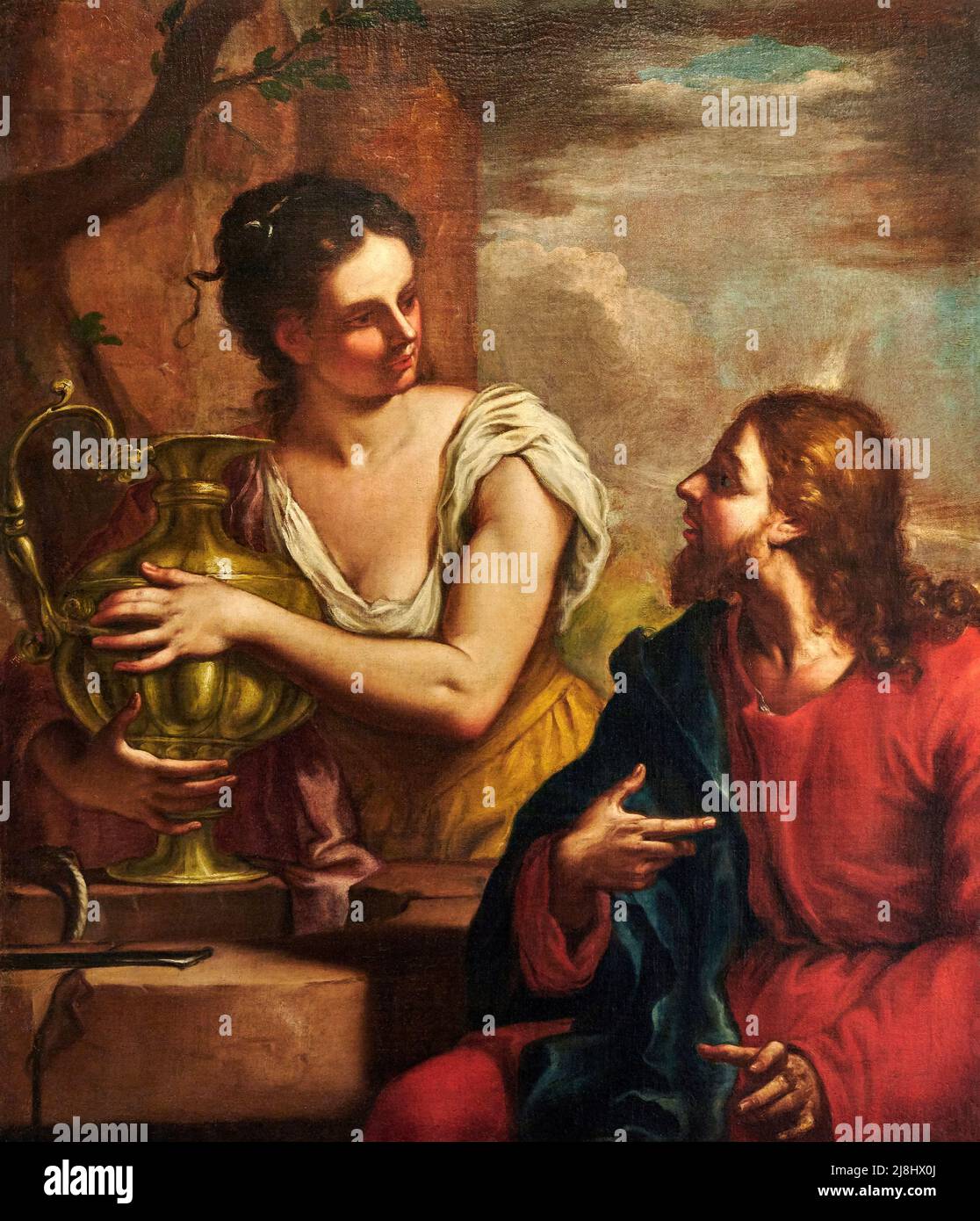 Cristo E La Samaritana Al Pozzo Cristo e la samaritana al pozzo - olio su tela - Bartolomeo Litterini