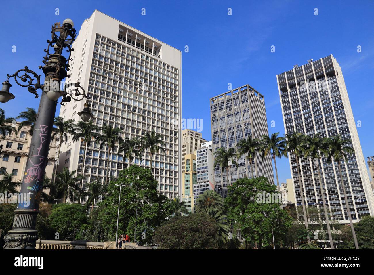 SAO PAULO, BRAZIL OCTOBER 6, 2014 Skyline view in downtown Sao Paulo
