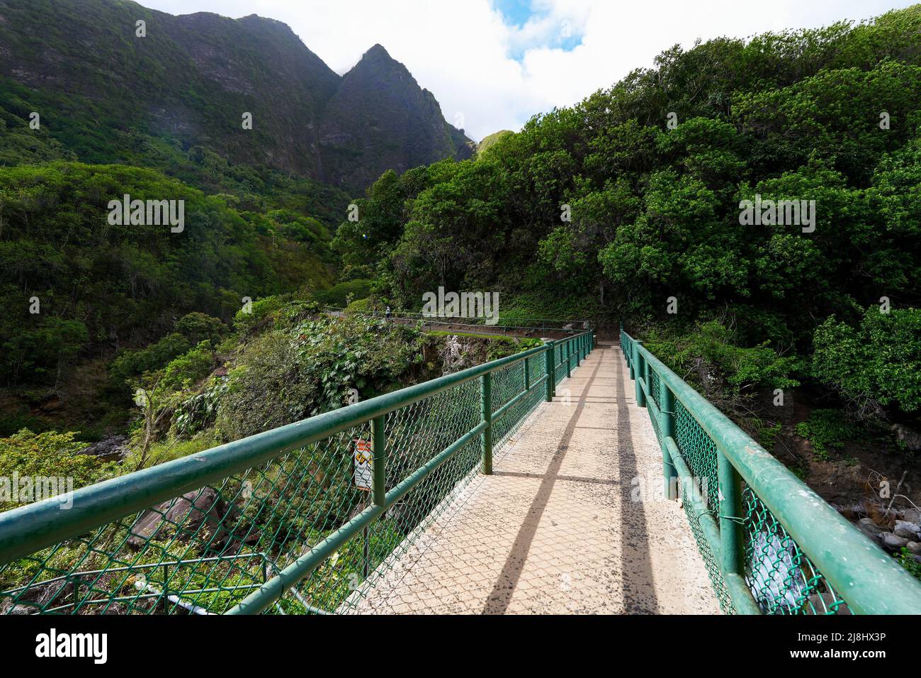 Pedestrian bridge in the Iao Valley in the west of Maui island in