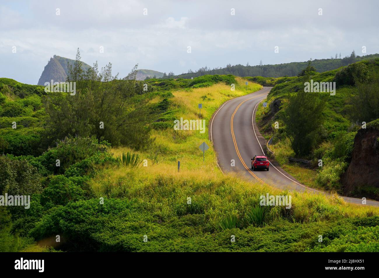 Kahekili Highway near ʻOhai Trail in West Maui, Hawaii, United States Stock Photo