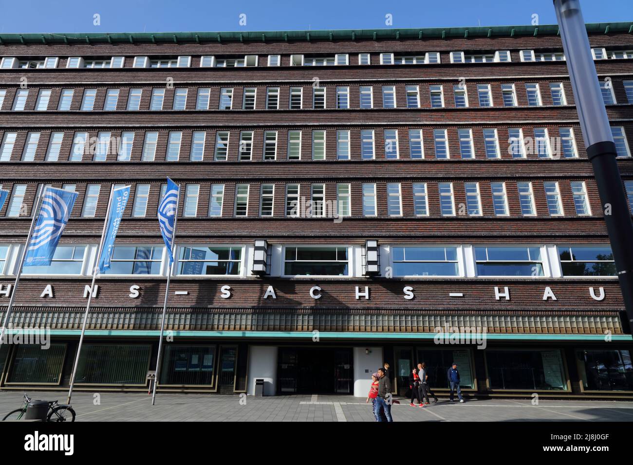 GELSENKIRCHEN, GERMANY - SEPTEMBER 17, 2020: Hans Sachs Haus building in Gelsenkirchen, Germany. Originally planned to be multifunctional, it soon bec Stock Photo