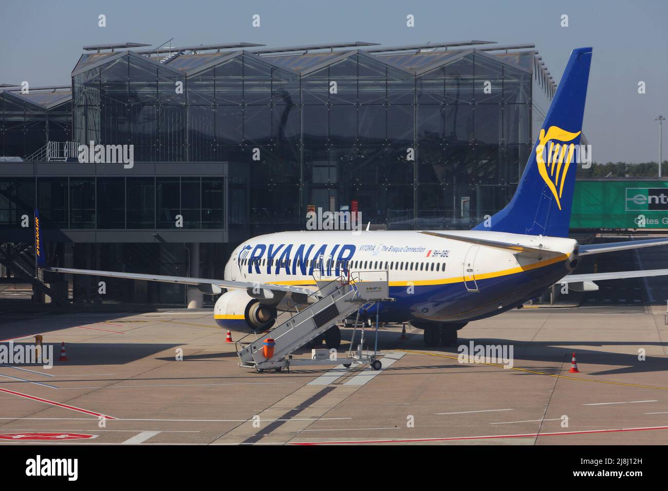 COLOGNE, GERMANY - SEPTEMBER 22, 2020: Ryanair Boeing 737 at Cologne/Bonn Airport, Germany. Cologne/Bonn is the seventh-busiest passenger airport in G Stock Photo