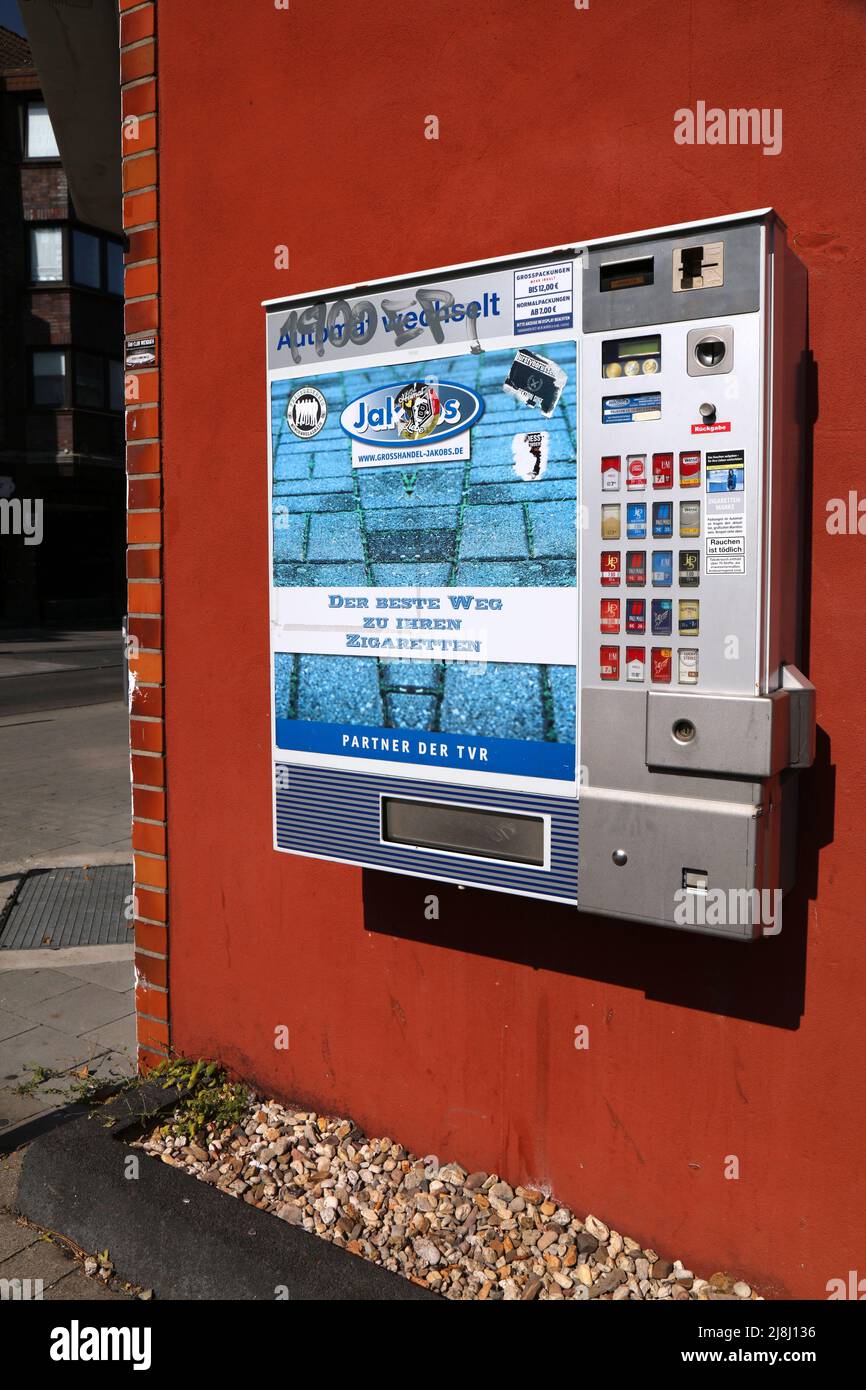 RHEYDT, GERMANY SEPTEMBER 18, 2020 Cigarette vending machine in Rheydt, Germany. The machines