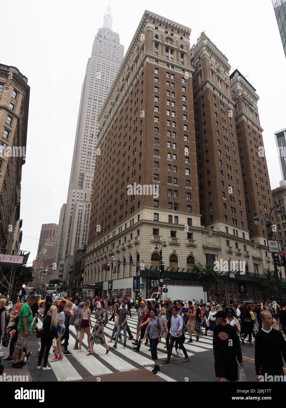 The Herald Towers and the Empire State Building, situated near west 34th street. Stock Photo