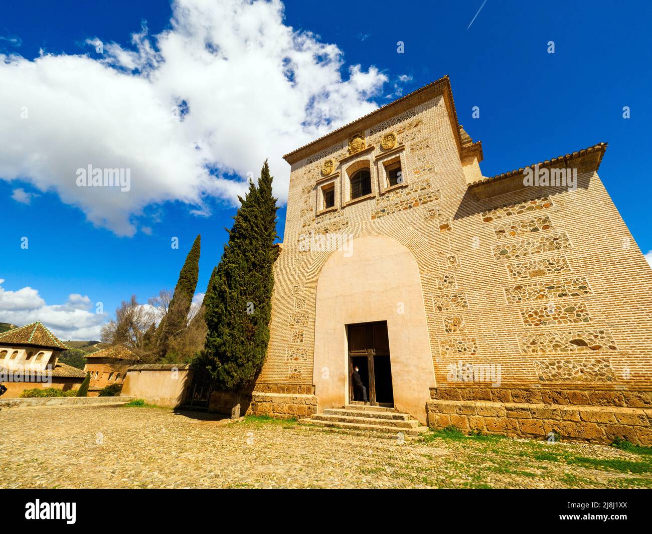 Iglesia de Santa Maria de la Encarnacion (Church of Santa Maria of the Incarnation) in the Alhambra complex - Granada, Spain Stock Photo