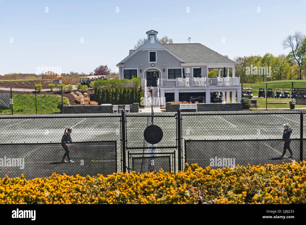 Glen Ridge Country Club, Tennis court, New Jersey ,USA Stock Photo Alamy