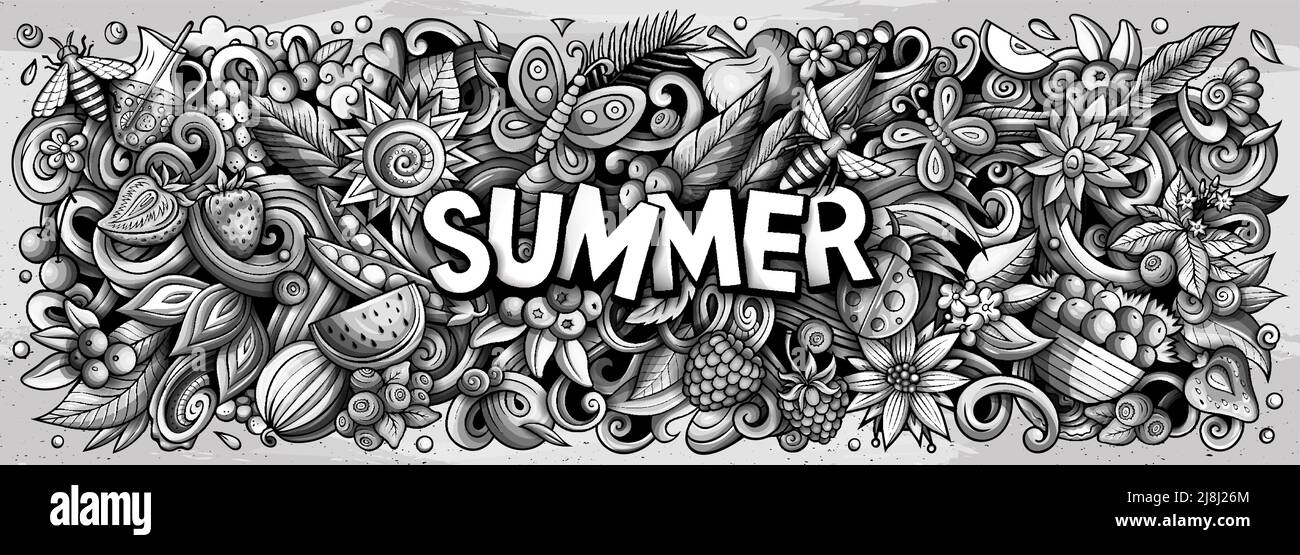 Summer hand drawn cartoon doodle illustration Stock Vector Image & Art ...