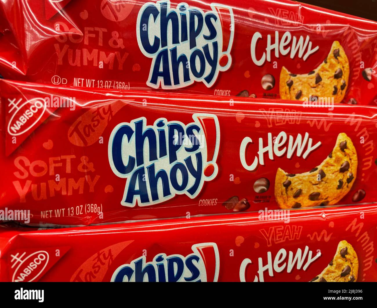 Grovetown, Ga USA - 04 15 22: Retail store cookies Chips Ahoy chewy Stock Photo