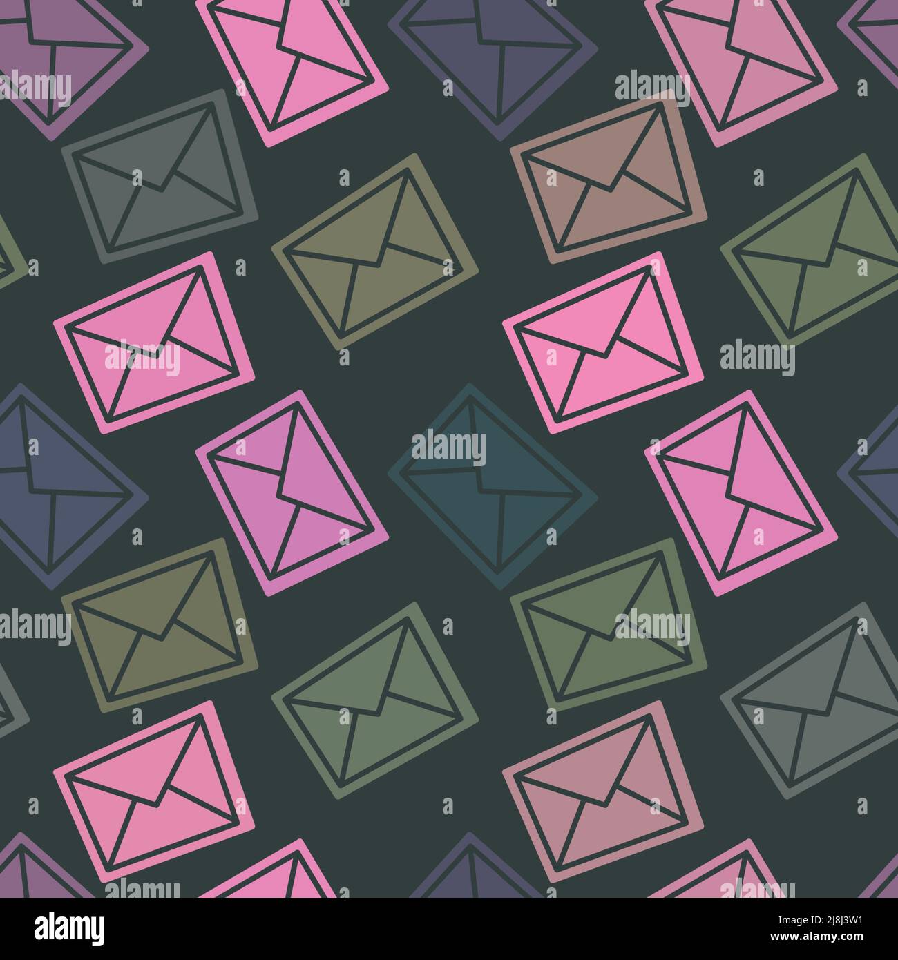 Kids letter seamless envelope pattern for fabrics and packaging and