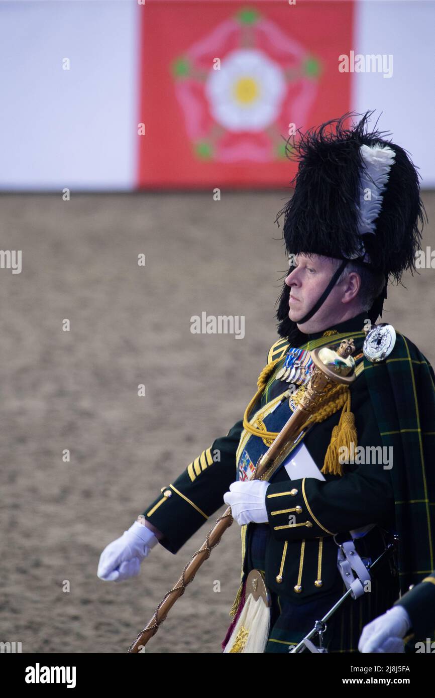 Windsor, Berkshire, UK. 15th May, 2022. Massed Pipes and Drums. Guests