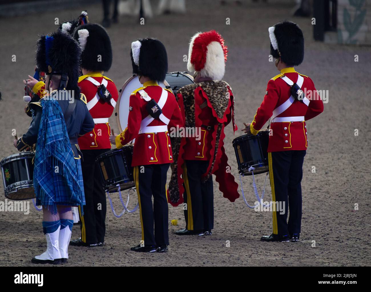 Windsor, Berkshire, UK. 15th May, 2022. Massed Pipes and Drums. Guests