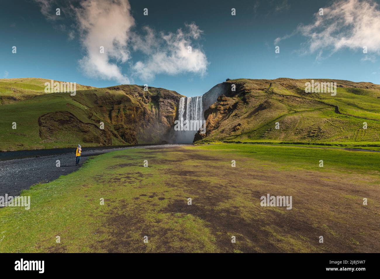 The amazing Skogafoss waterfall in Iceland Stock Photo