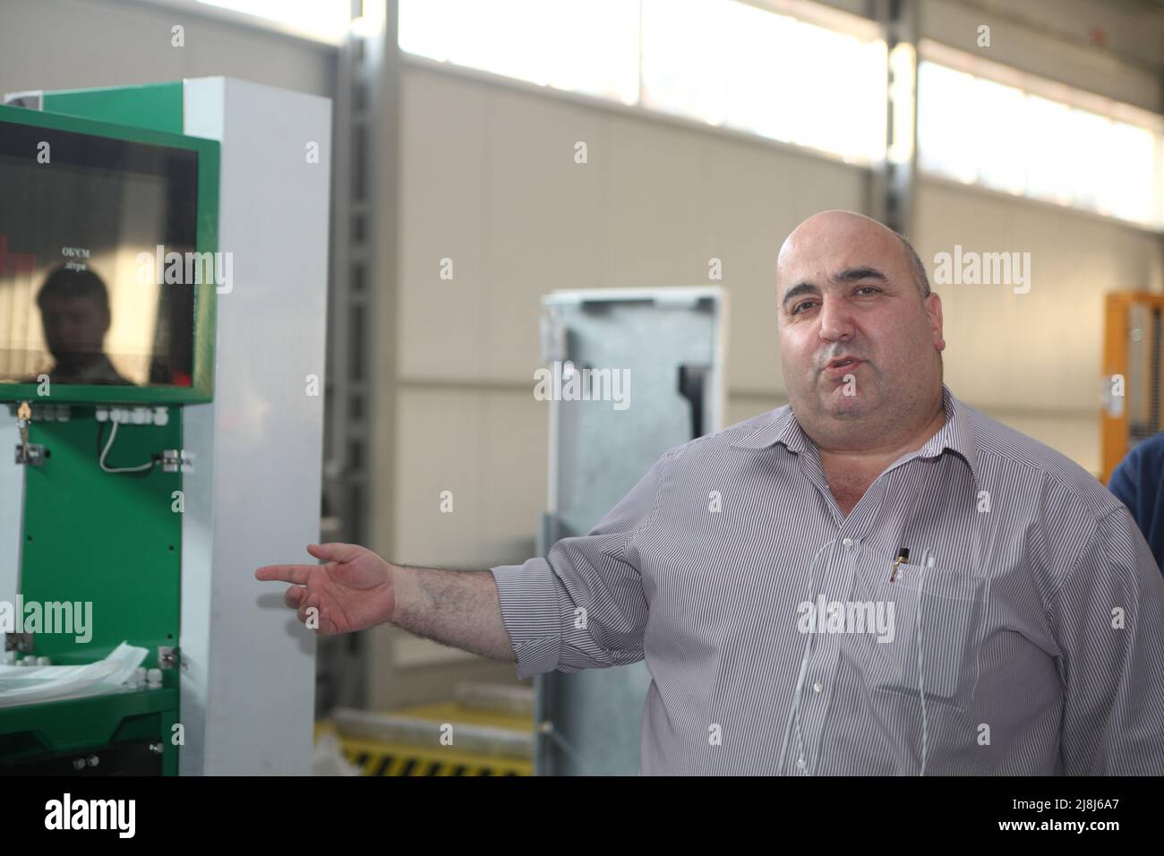 Ukrainian businessman of Armenian descent Timour Kochiyan at his factory near Kiev producing fuels pumps and dispensers for petroleum stations Stock Photo