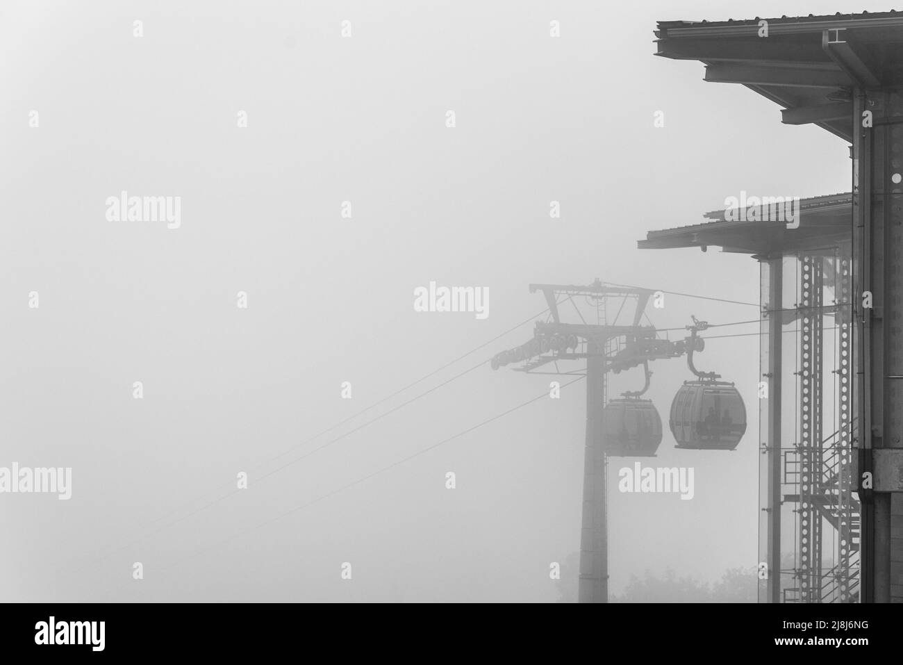 Misty cable car ride in Madeira Stock Photo Alamy
