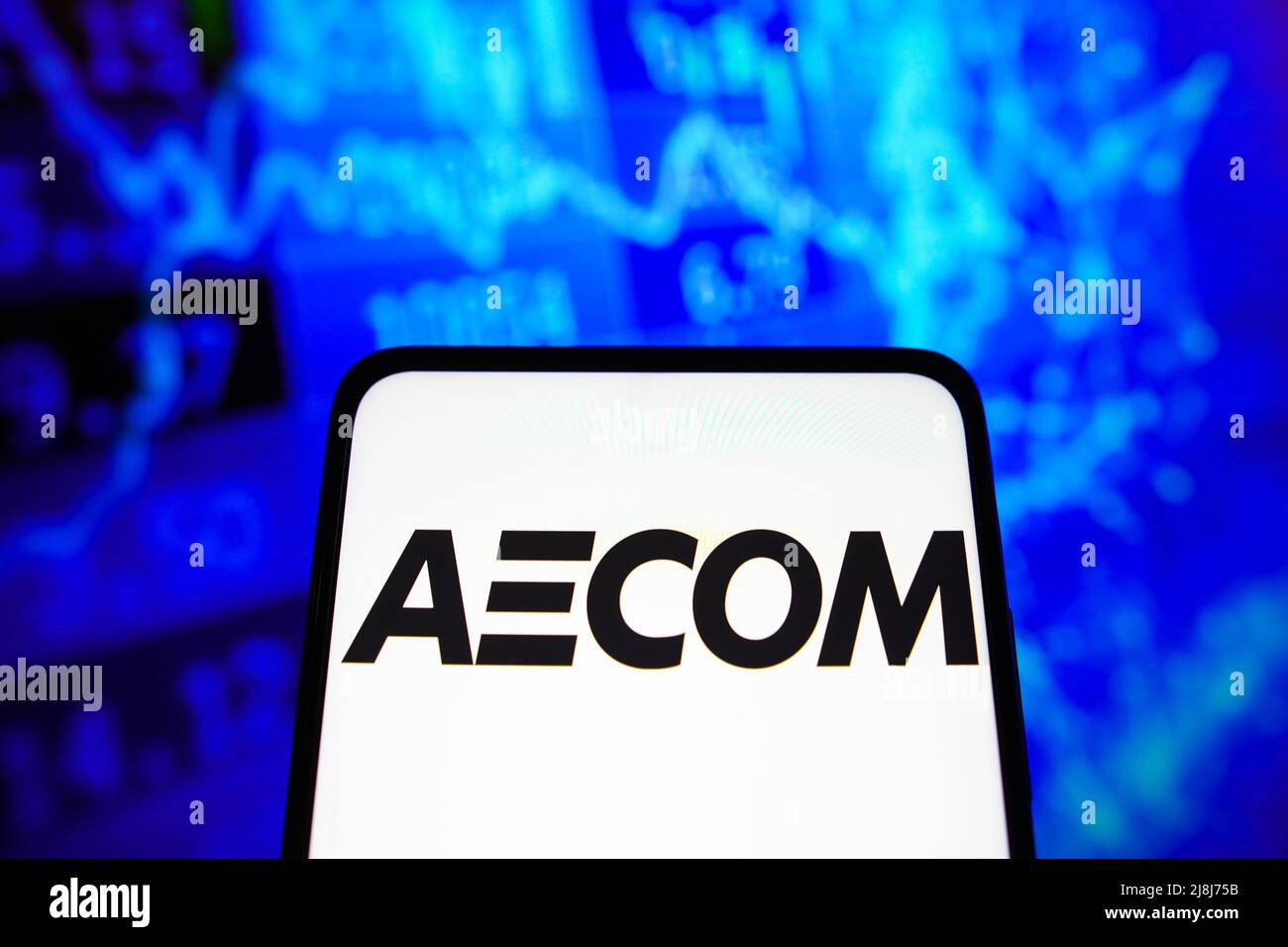 In this photo illustration the AECOM Technology Corporation logo seen displayed on a smartphone. Stock Photo