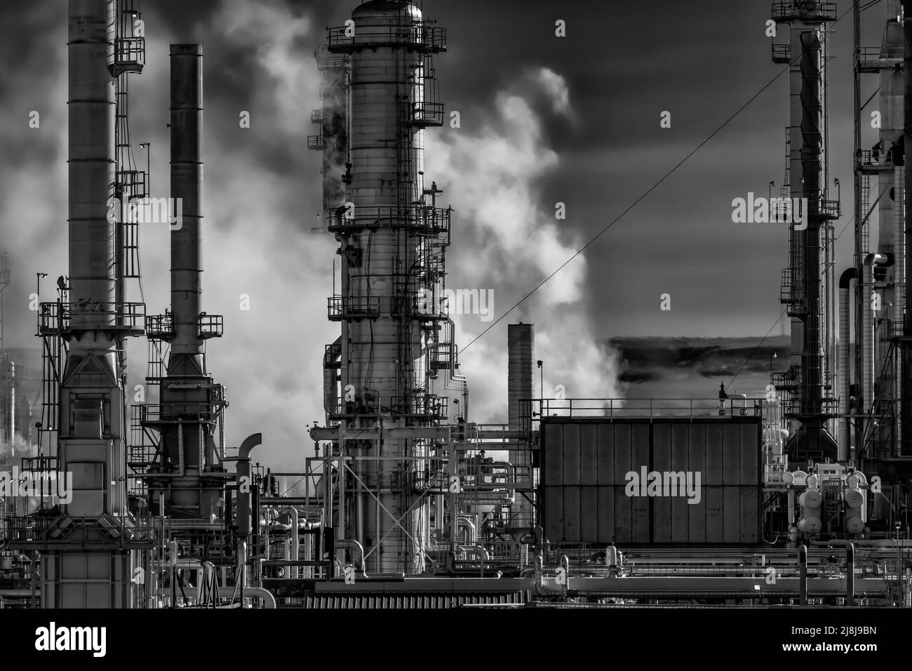 CHS Oil Refinery along Interstate 90 in Laural, Montana, USA [No property release; editorial licensing only] Stock Photo