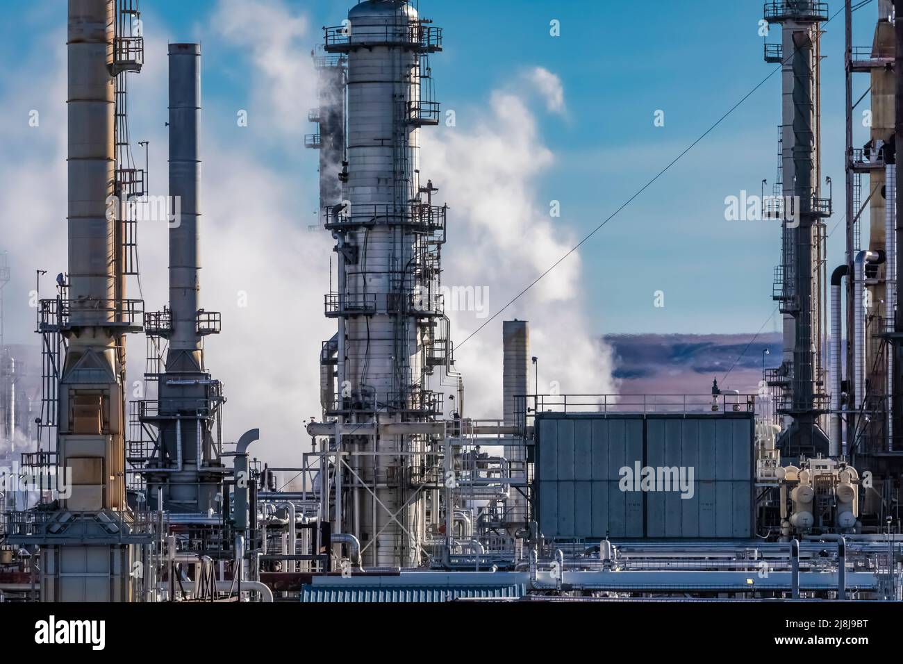 CHS Oil Refinery along Interstate 90 in Laural, Montana, USA [No