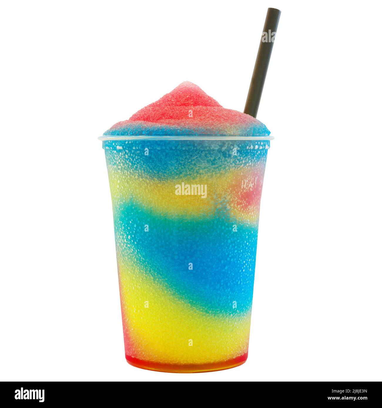 Colored slush ice in a cup, isolated Stock Photo