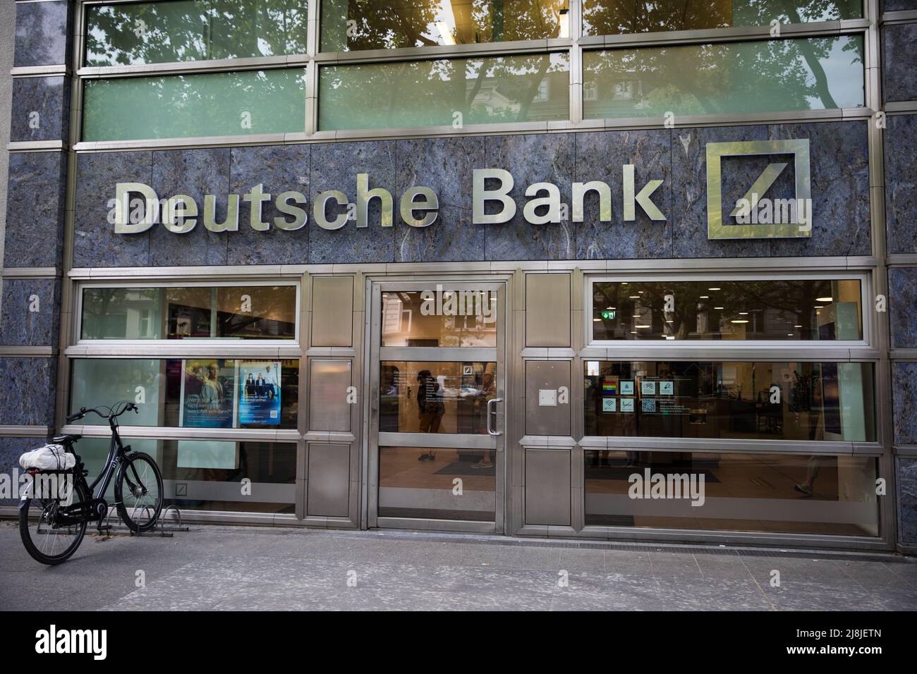 Berlin, Germany. 16th May, 2022. Deutsche Bank is not financing a planned $3.5 billion East African Crude Oil Pipeline, which environmental campaigners have said will dislodge many families and disturb nature reserves. Deutsche Bank branch in Berlin, on May 16, 2022. (Photo by Michael Kuenne/PRESSCOV/Sipa USA) Credit: Sipa USA/Alamy Live News Stock Photo