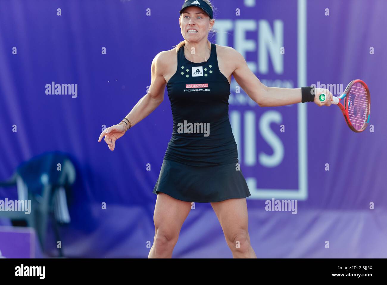 Strasbourg, France, May 16th 2022: Angelique Kerber of Germany in action  during her Round of 32 Singles match of the 2022 Internationaux de  Strasbourg against Diane Parry of France at the Tennis