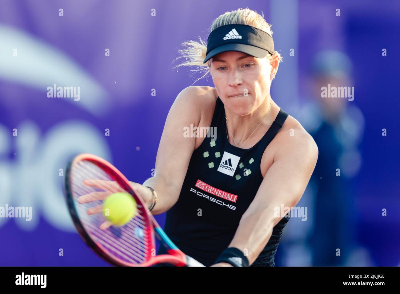 Strasbourg, France, May 16th 2022: Angelique Kerber of Germany in action  during her Round of 32 Singles match of the 2022 Internationaux de  Strasbourg against Diane Parry of France at the Tennis