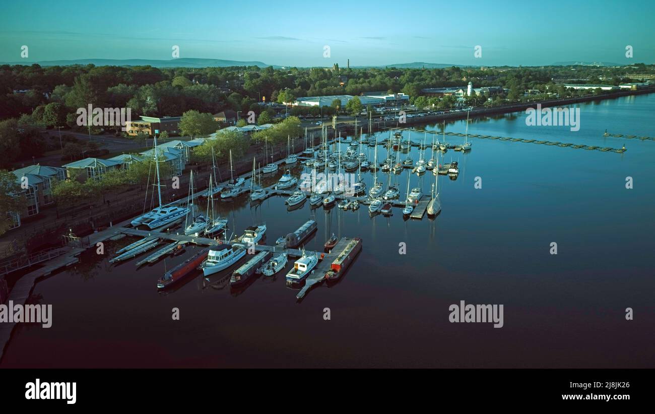 Aerial view of Preston Marina Stock Photo Alamy