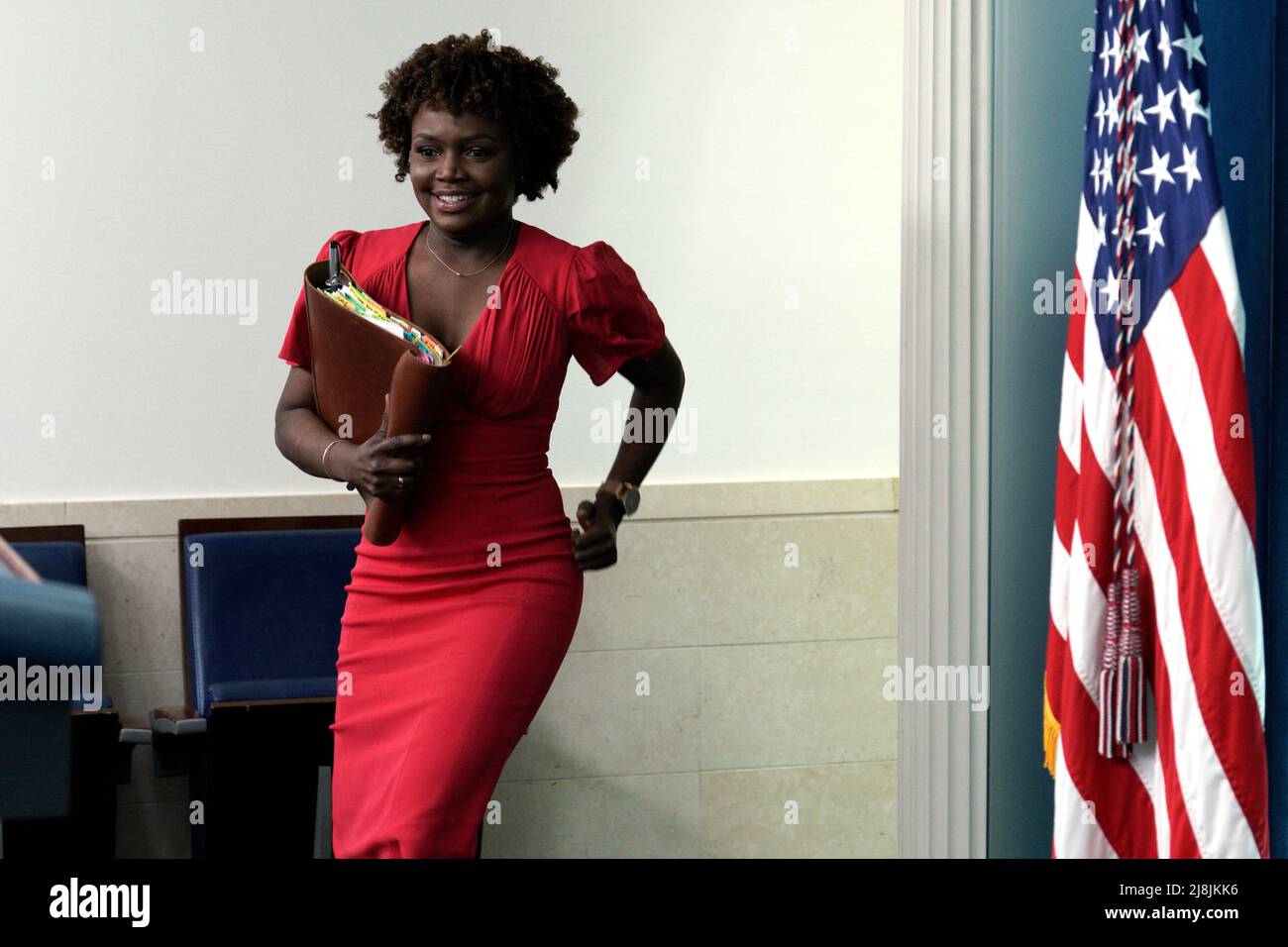 karine jean pierre red dress WornOnTV: Karine Jean-Pierre's red belted dress on The Real Housewives of Potomac
