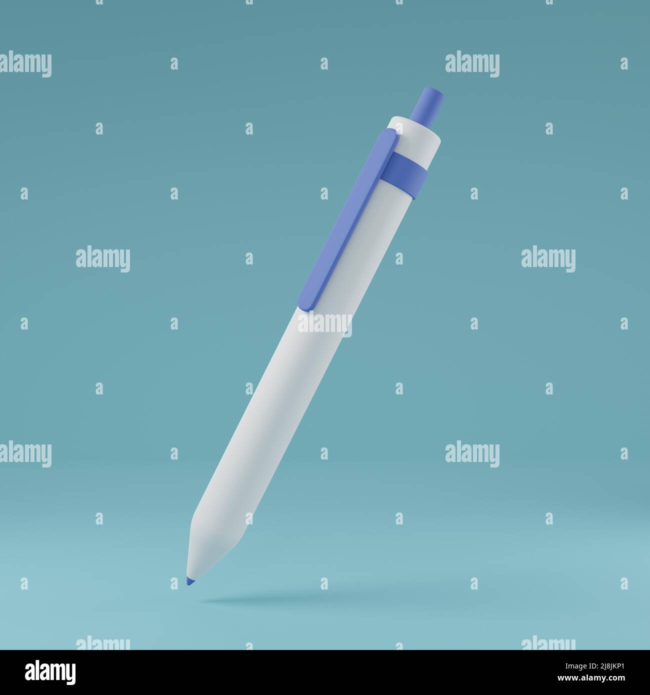 Minimalism mechanical ballpoint pen icon levitate in the midair ...