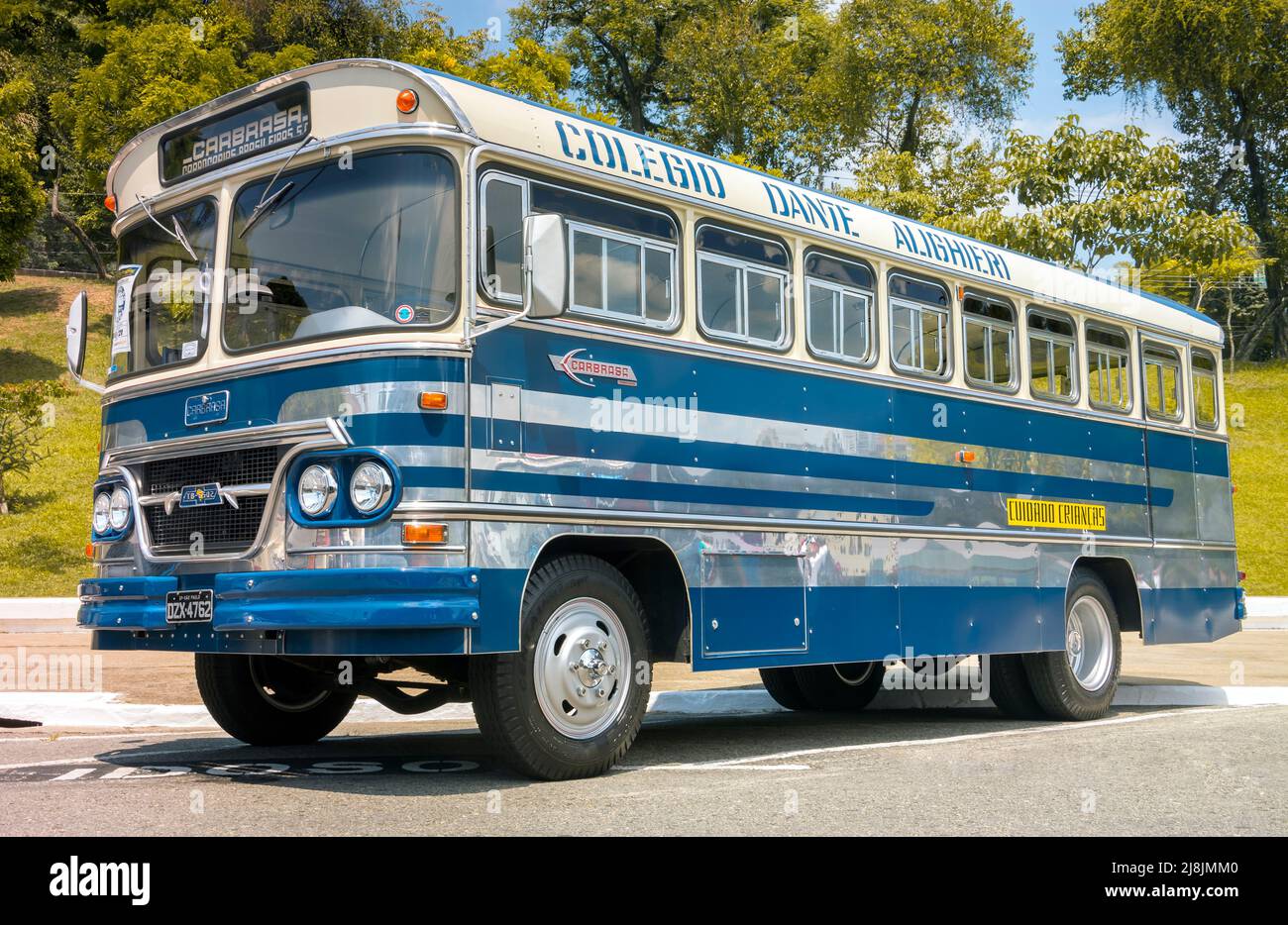 Vehicle Carbrasa Jardineira Chevrolet Brasil 6500 on display at Bus Brasil Fest (BBF 2021), held in the city of São Paulo. Stock Photo