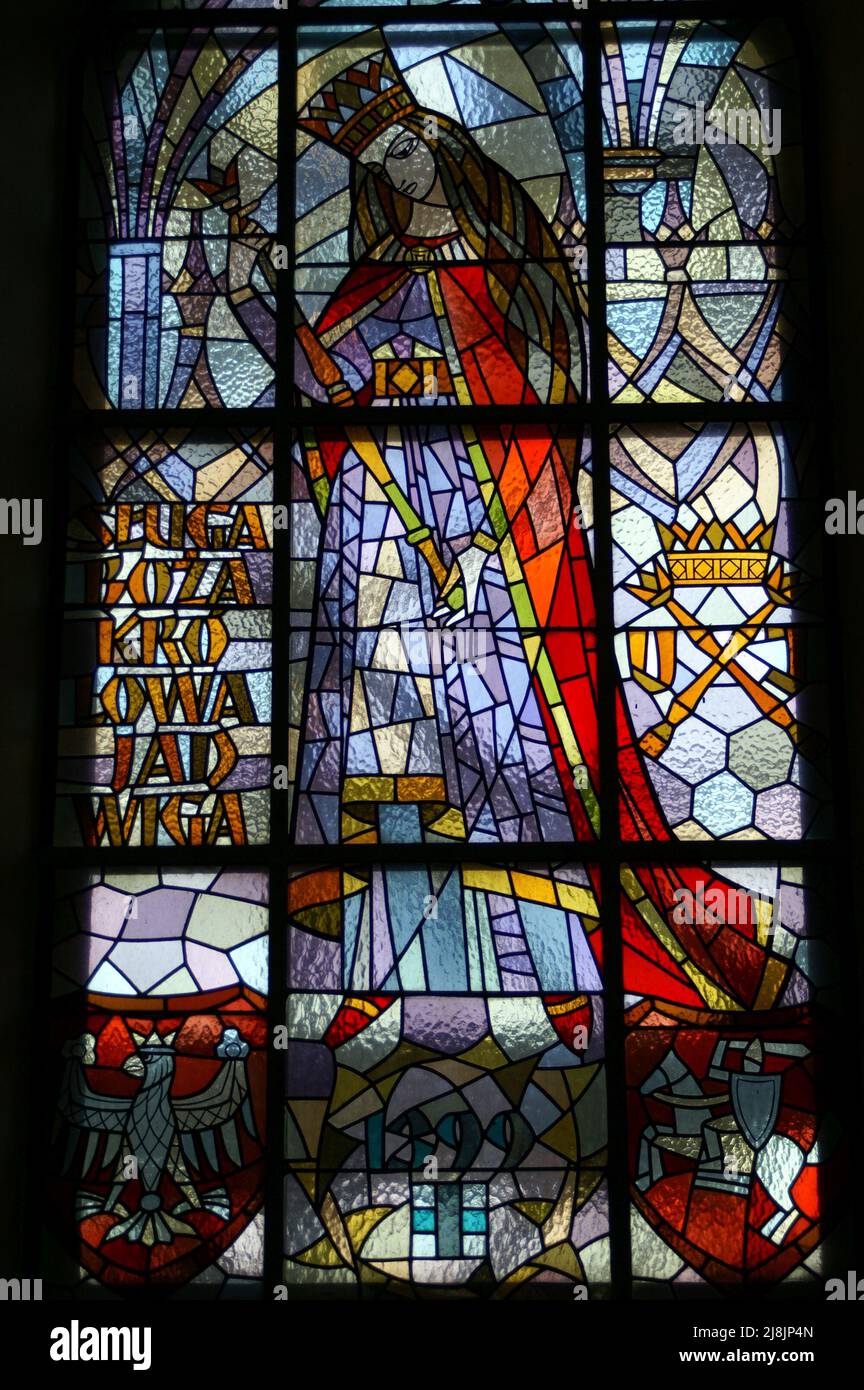 Jadwiga, Miejsce Piastowe, Podkarpacie, Poland, Polen, Polska; the image of Jadwiga of Poland in the church of Michael the Archangel Stock Photo