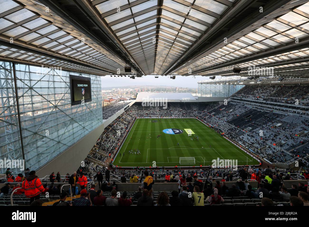 General view inside St James' Park Stadium ahead of tonight's game