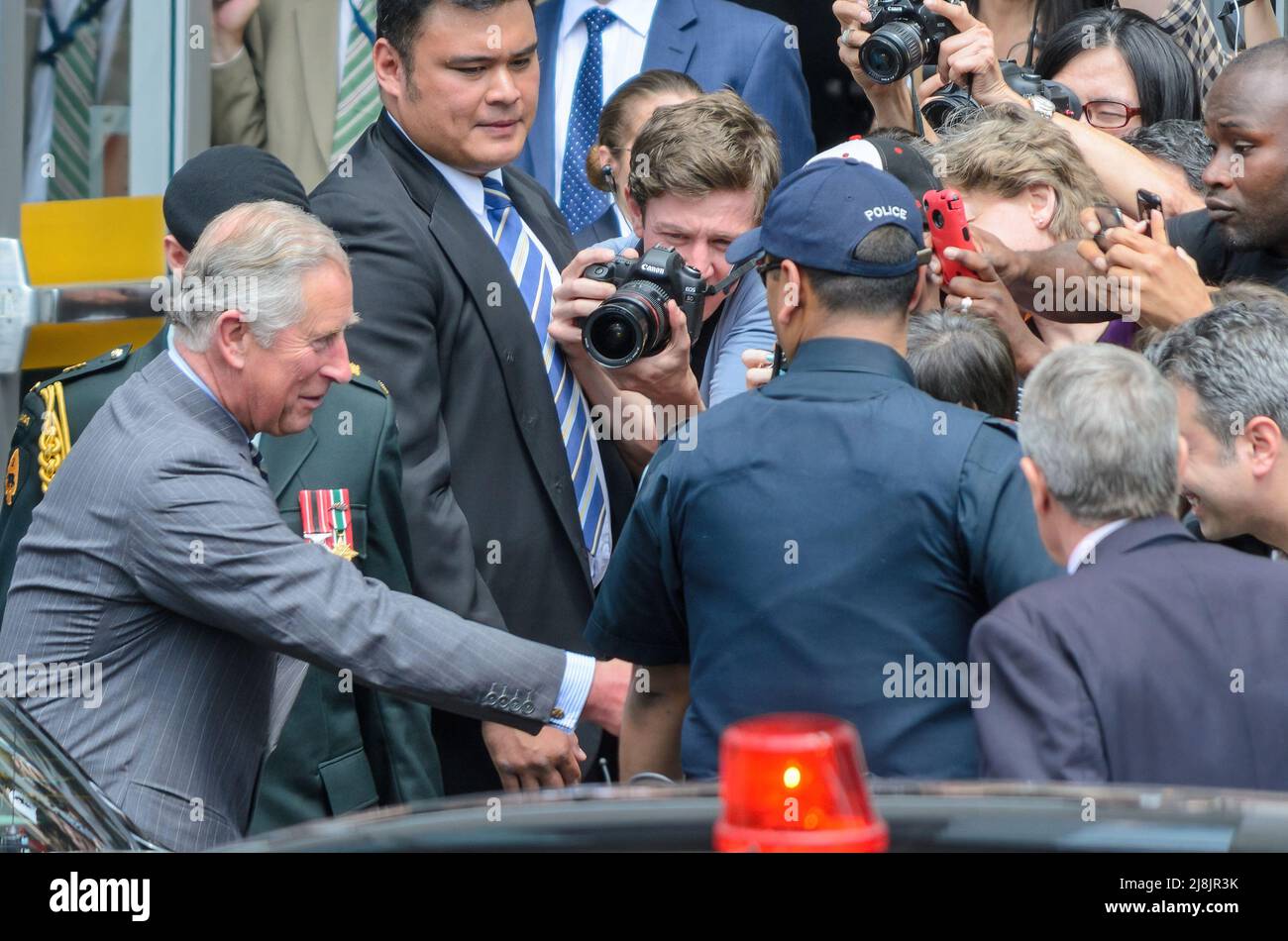 Toronto, Canada - May 22, 2012: Prince Charles visit Ryerson University. The visit was part of the Queen's Diamond Jubilee celebrations. Stock Photo