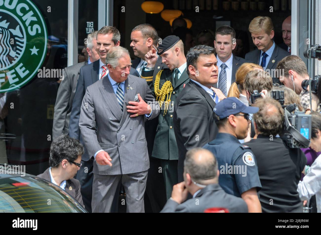 Toronto, Canada - May 22, 2012: Prince Charles visits Ryerson University. The visit was part of the Queen's Diamond Jubilee celebrations. Stock Photo