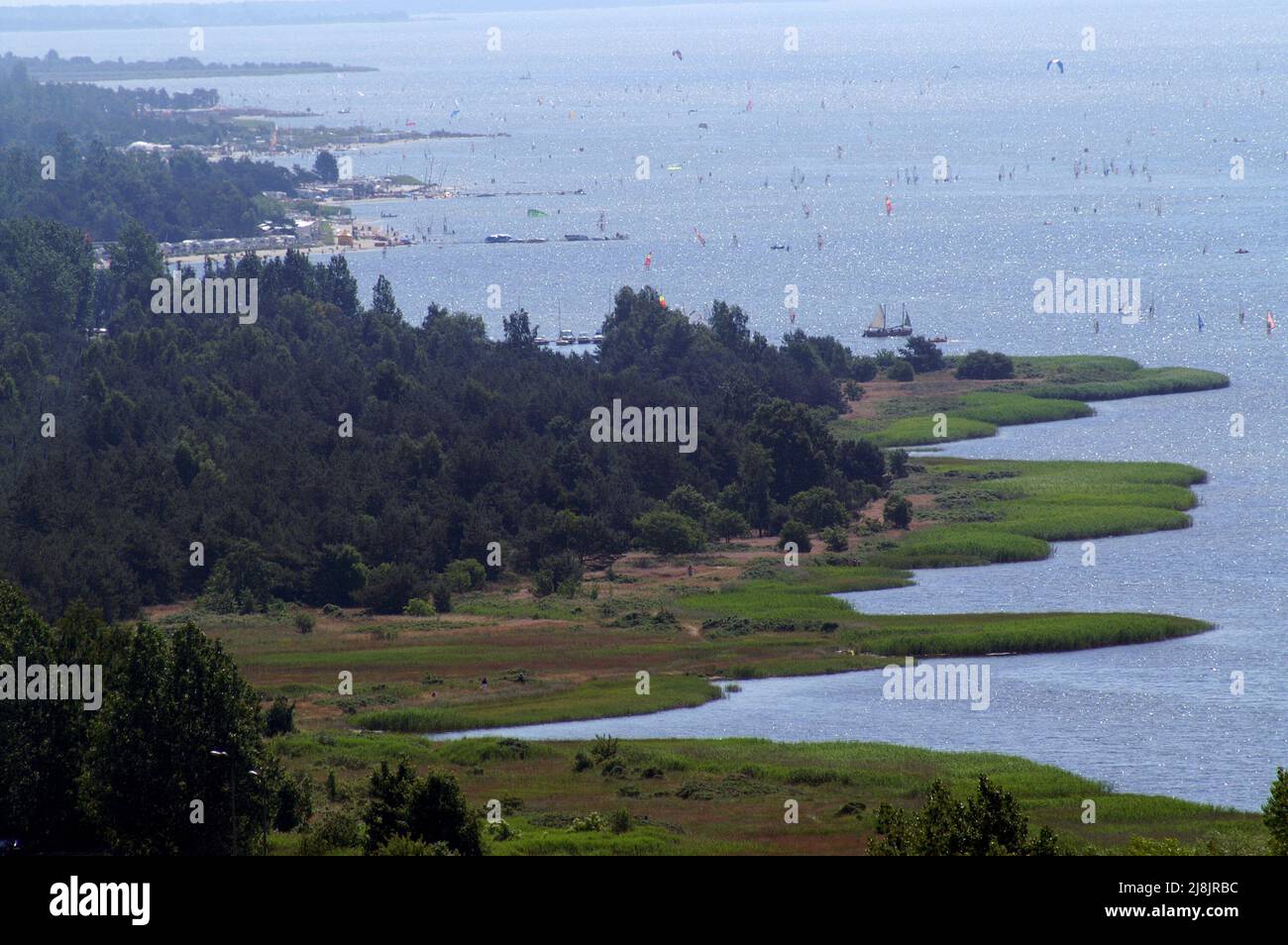 Władysławowo, Pomorze Gdańskie, Poland, Polen, Polska; Hel Peninsula from a bird's eye view; Halbinsel Hel aus der Vogelperspektive; Mierzeja Helska Stock Photo