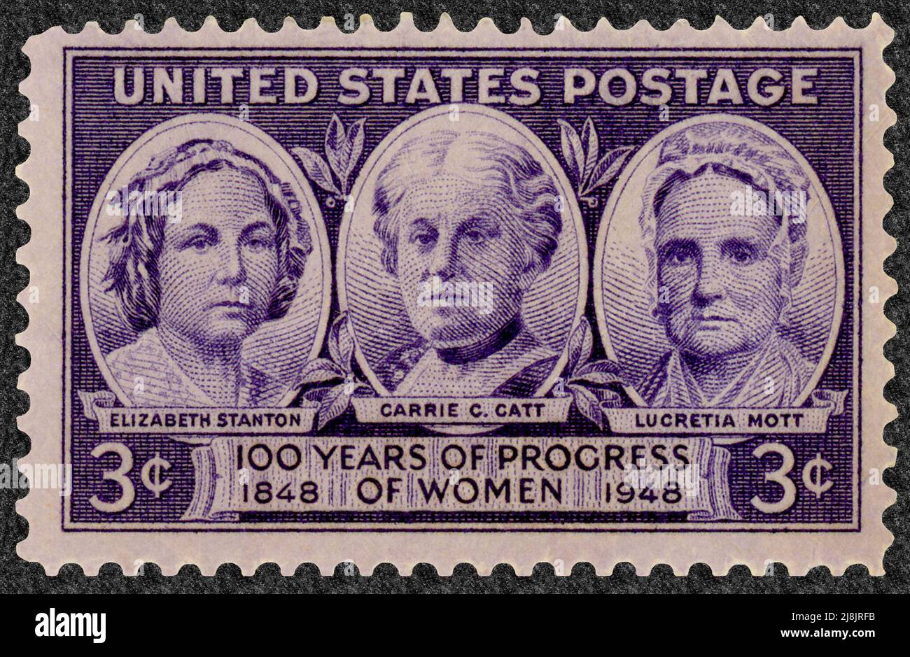 One hundred years of progress for women stamp issued in1948. Stock Photo