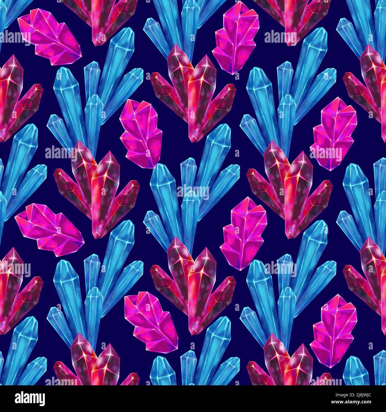Color Crystal Pattern Beautiful magic crystals seamless pattern. Colorful hand drawn ...