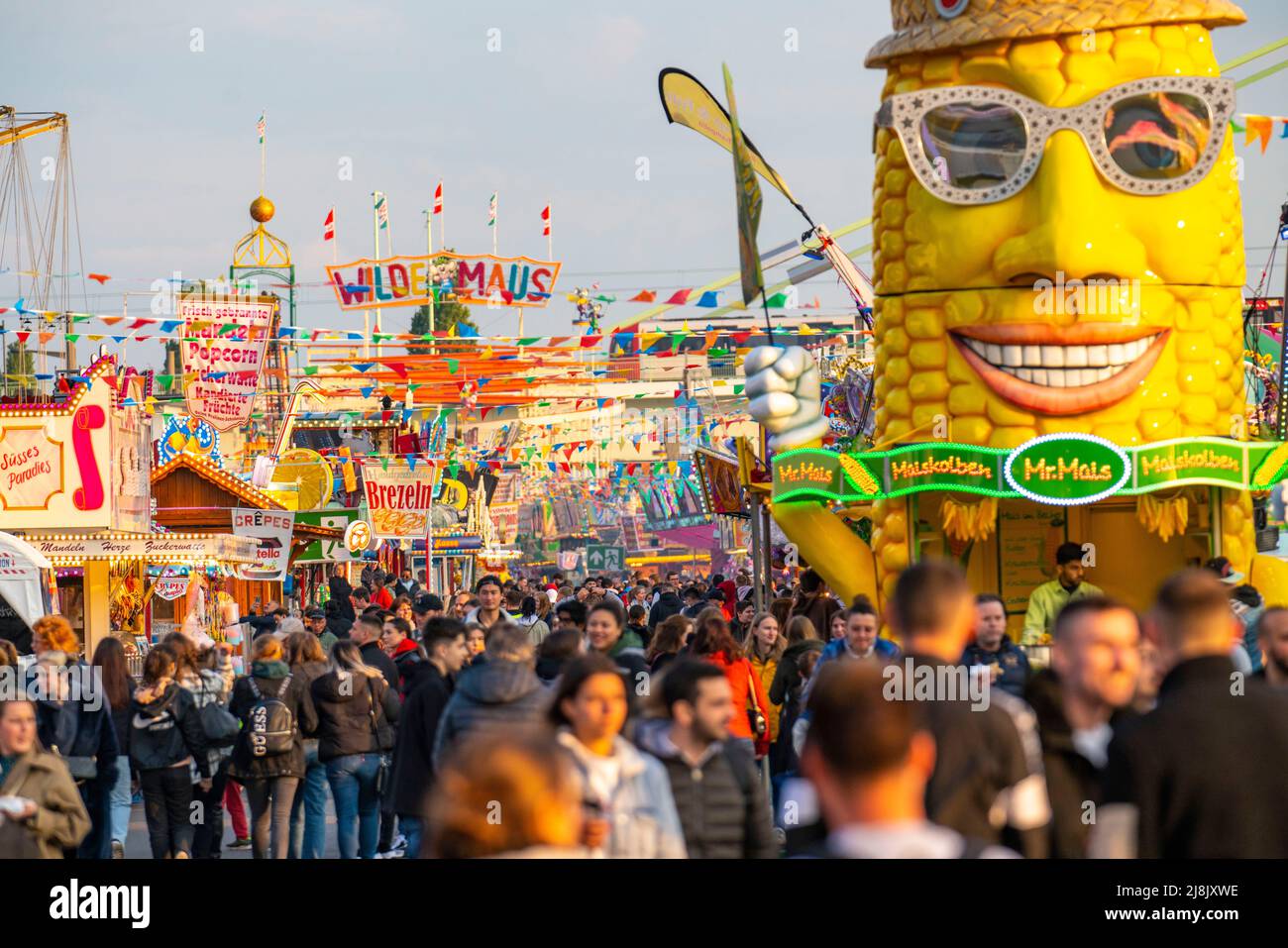 Rides, stalls, at the funfair, fair, spring fair, Easter fair, at the